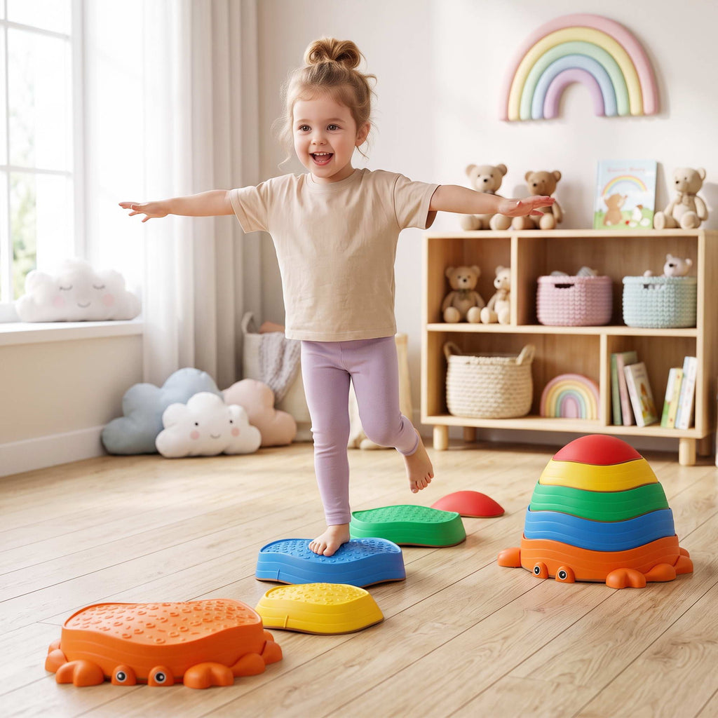 Keezi Kids Stepping Stones Balance Stone Set Crab Indoor Outdoor 5PCS