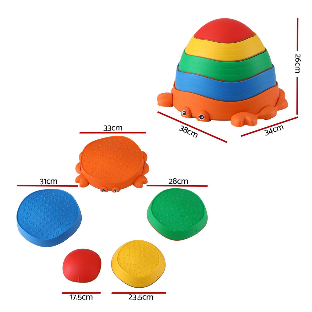 Keezi Kids Stepping Stones Balance Stone Set Crab Indoor Outdoor 5PCS