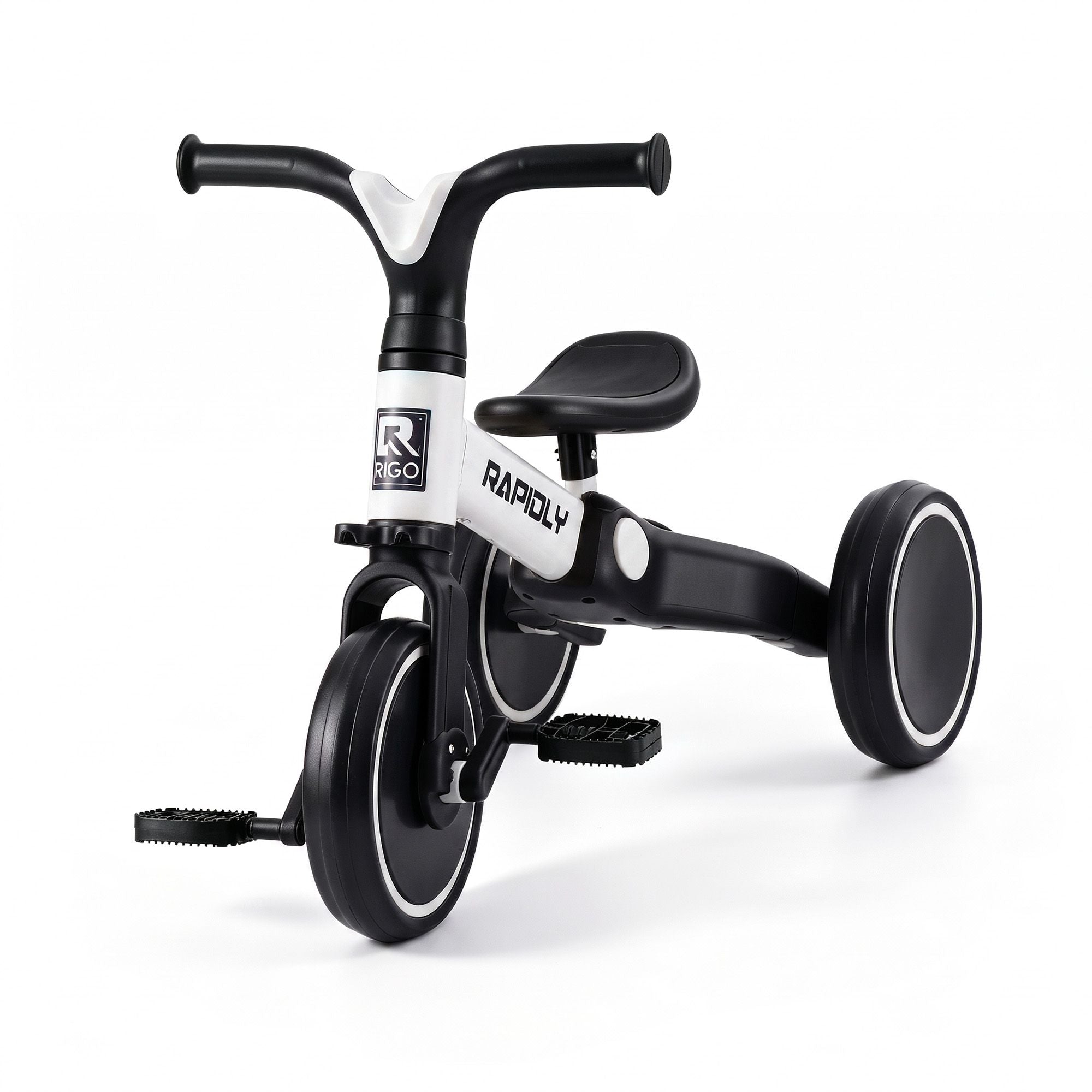RIGO Tricycle Bike, Kids Bike with 3 wheels, Carbon Steel 70cm White