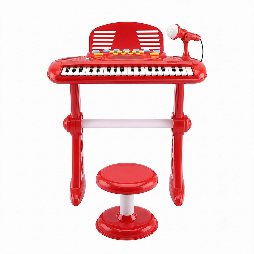 Keezi Kids Piano Keyboard 37 Keys Electronic Musical Instrument Set w/ Stool Microphone