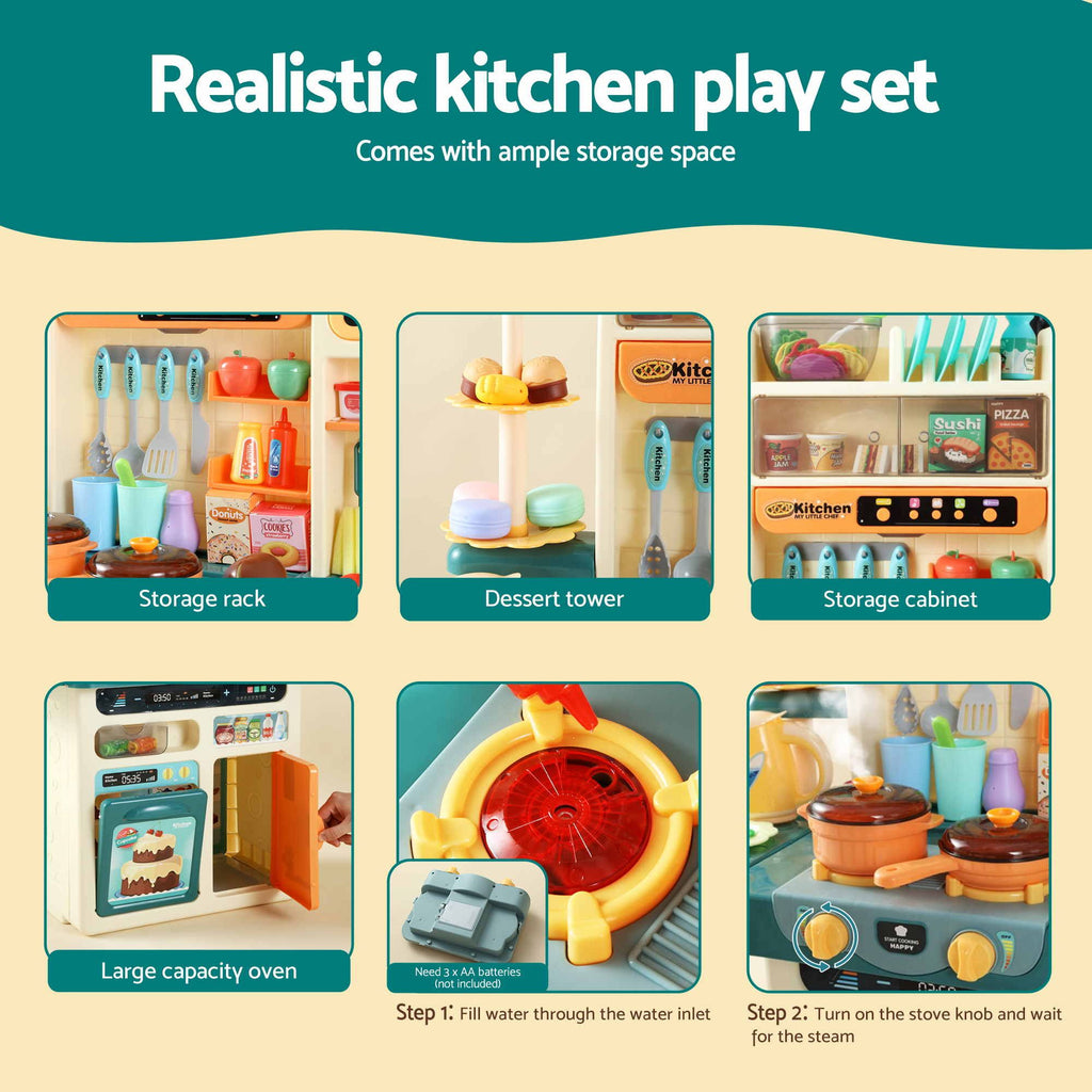 Keezi 2 Piece Kids Pretend Kitchen and Washing Playset Sink Toys