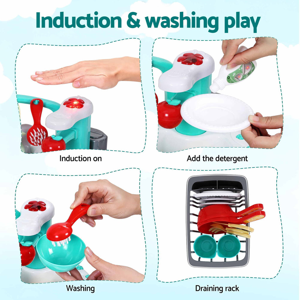 Keezi 2 Piece Kids Pretend Kitchen and Washing Playset Sink Toys