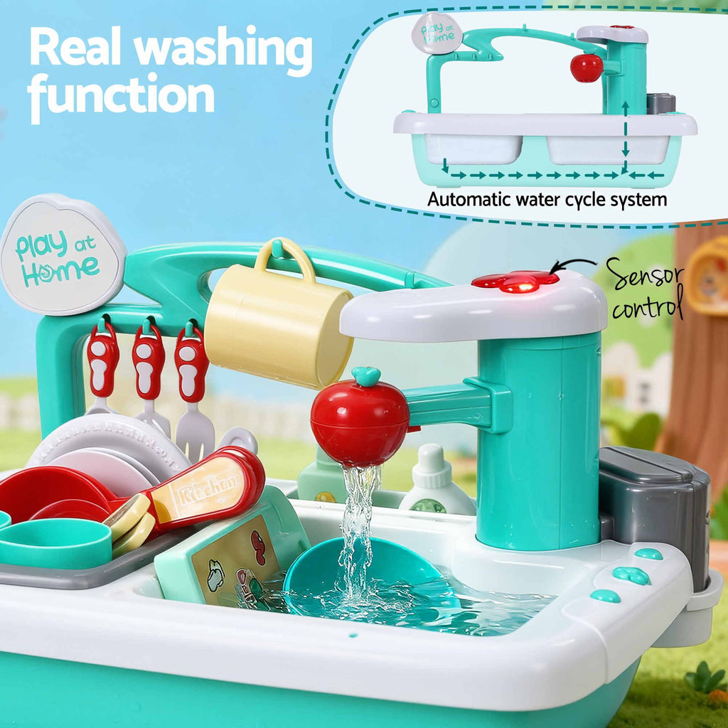Keezi 2 Piece Kids Pretend Kitchen and Washing Playset Sink Toys