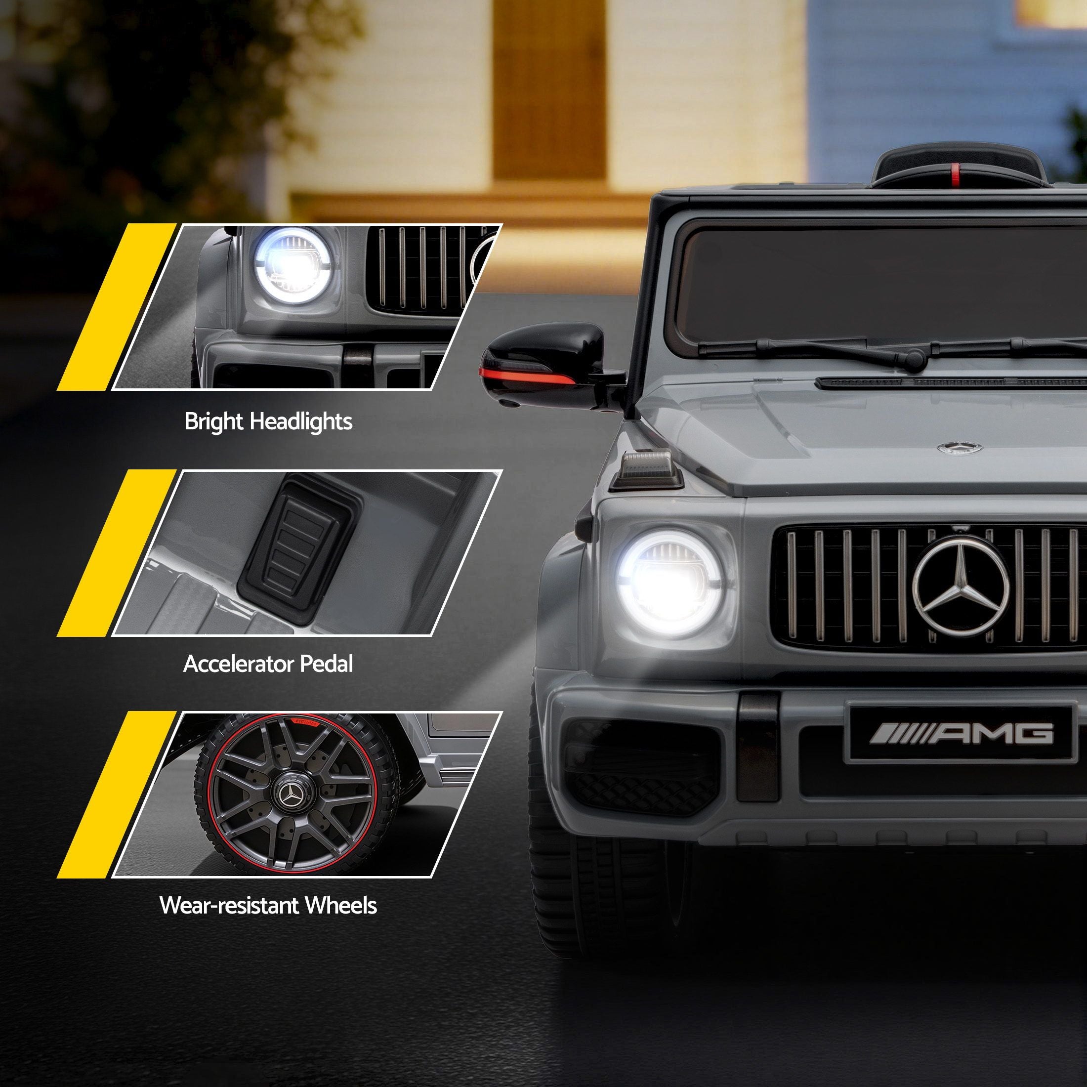 Kids Electric Ride On Car G63 Toy Cars Remote Control Grey