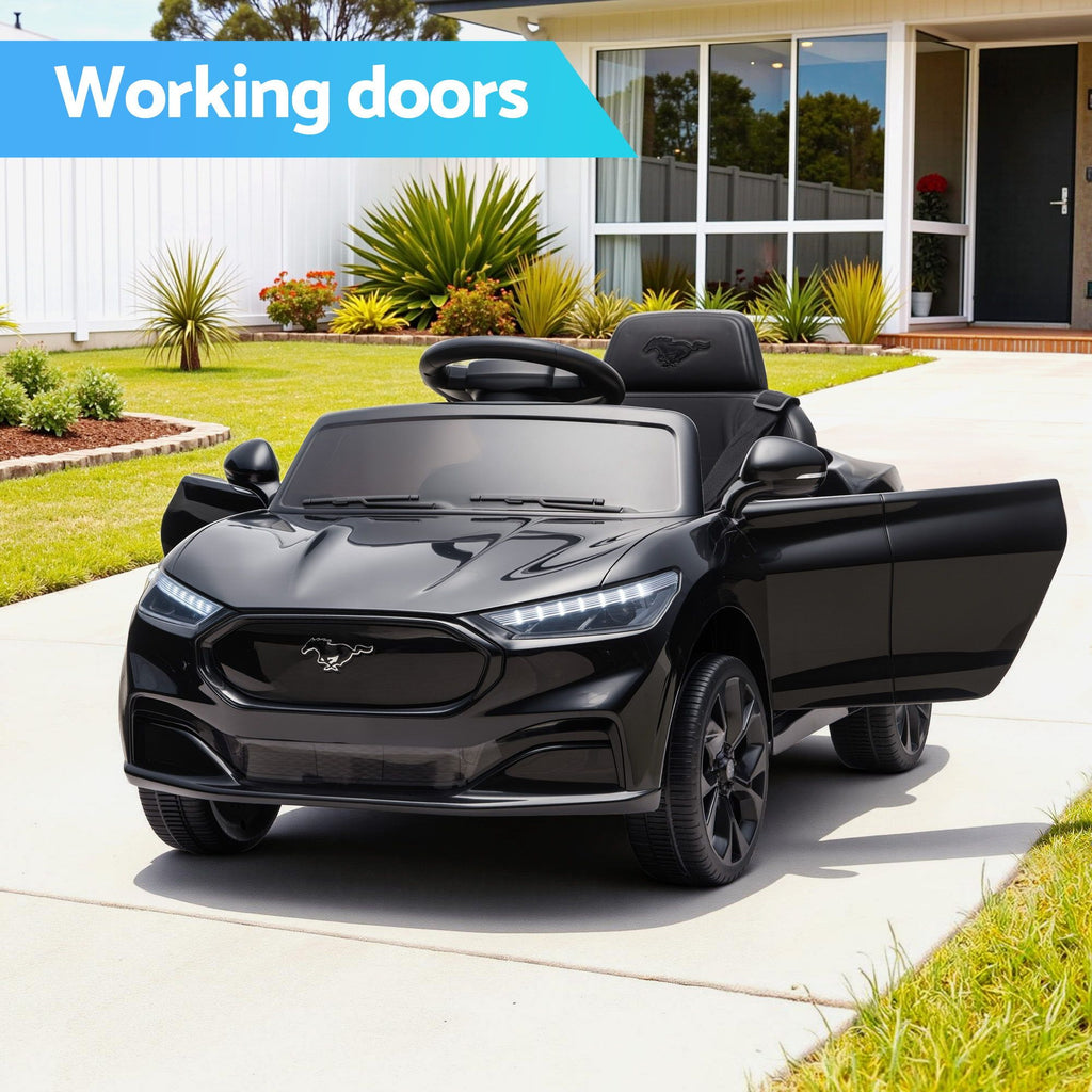 Kids Ride On Car 12V Licensed Ford Electric Toy with Remote Control Horn Music 97x61cm Black