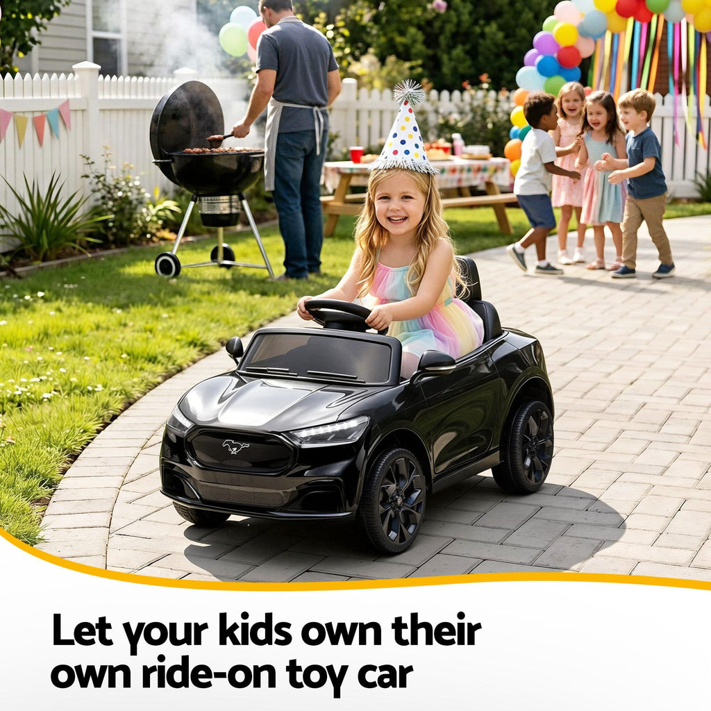 Kids Ride On Car 12V Licensed Ford Electric Toy with Remote Control Horn Music 97x61cm Black