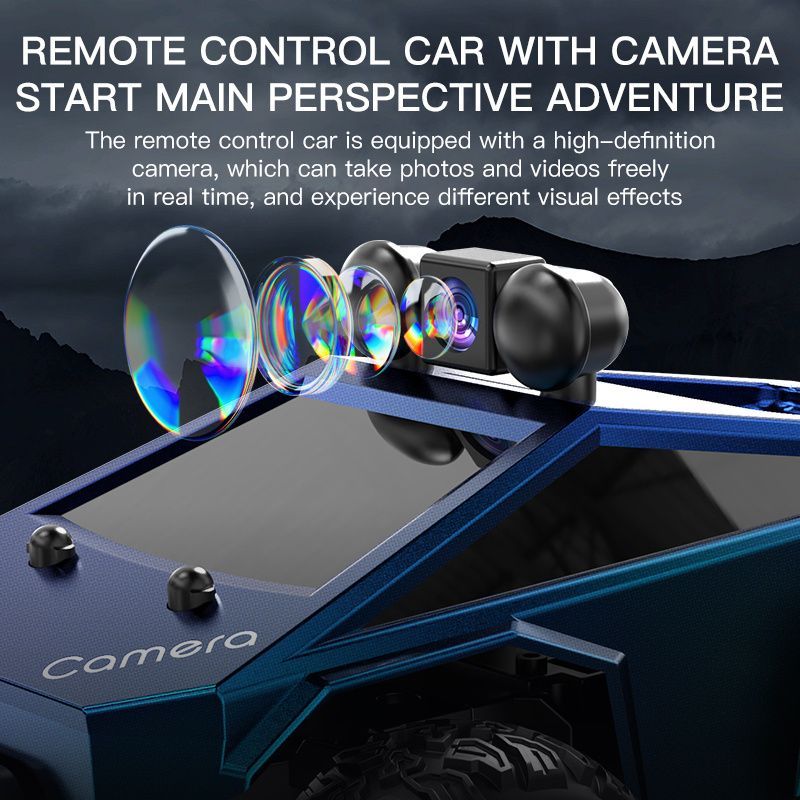 KF29 FPV remote control truck, camera remote control car, 1:28 scale RC truck, app controlled RC car, 2.4GHz dual-speed RC vehicle, alloy body remote control truck, adjustable lights RC toy, anti-interference remote control truck, gift for boys, gift for