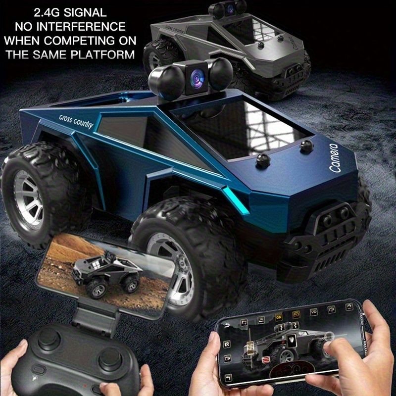KF29 FPV remote control truck, camera remote control car, 1:28 scale RC truck, app controlled RC car, 2.4GHz dual-speed RC vehicle, alloy body remote control truck, adjustable lights RC toy, anti-interference remote control truck, gift for boys, gift for