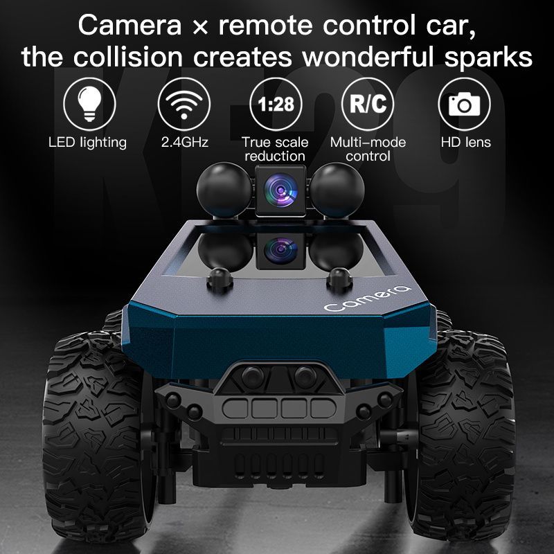 KF29 FPV remote control truck, camera remote control car, 1:28 scale RC truck, app controlled RC car, 2.4GHz dual-speed RC vehicle, alloy body remote control truck, adjustable lights RC toy, anti-interference remote control truck, gift for boys, gift for