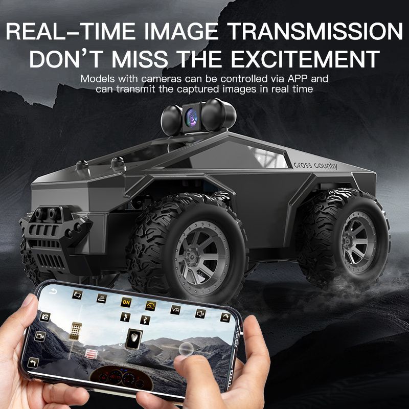 KF29 FPV remote control truck, camera remote control car, 1:28 scale RC truck, app controlled RC car, 2.4GHz dual-speed RC vehicle, alloy body remote control truck, adjustable lights RC toy, anti-interference remote control truck, gift for boys, gift for