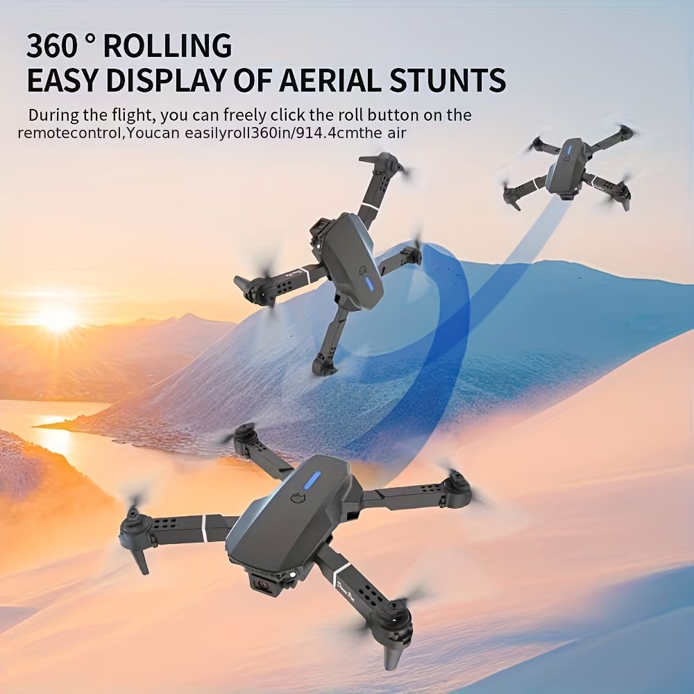 S2 MAX drone, dual-camera drone, upgraded remote control, ESC camera, long-lasting battery, 360° intelligent infrared flight, flying toy, drone gift, beginner drone, FPV drone - Black - Size Two batteries