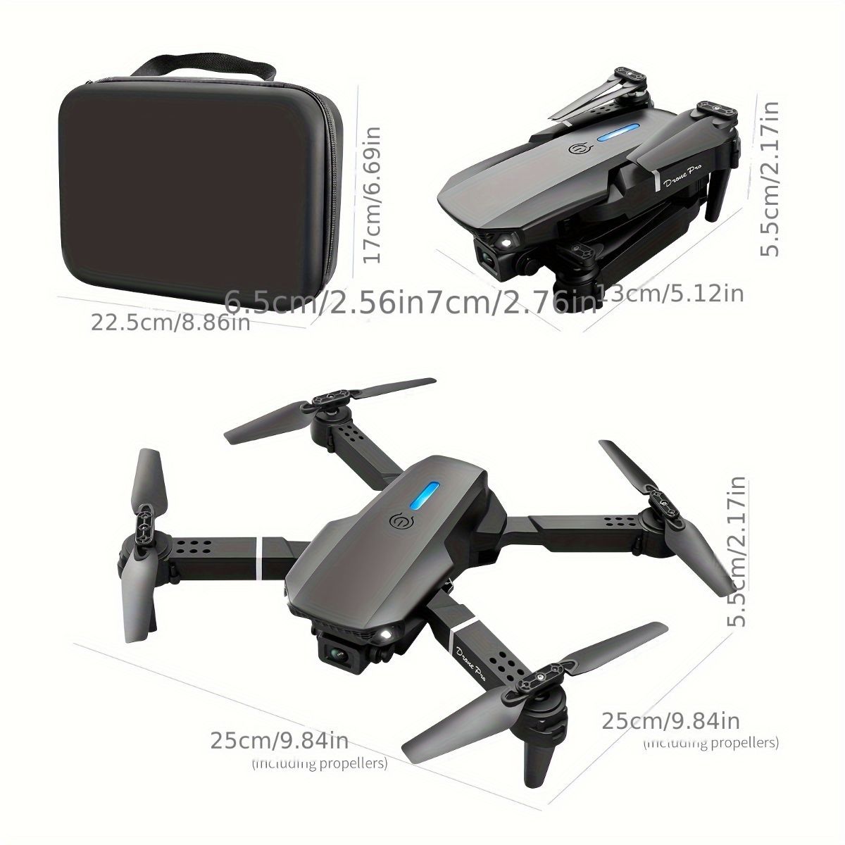 S2 MAX drone, dual-camera drone, upgraded remote control, ESC camera, long-lasting battery, 360° intelligent infrared flight, flying toy, drone gift, beginner drone, FPV drone - Black - Size Two batteries