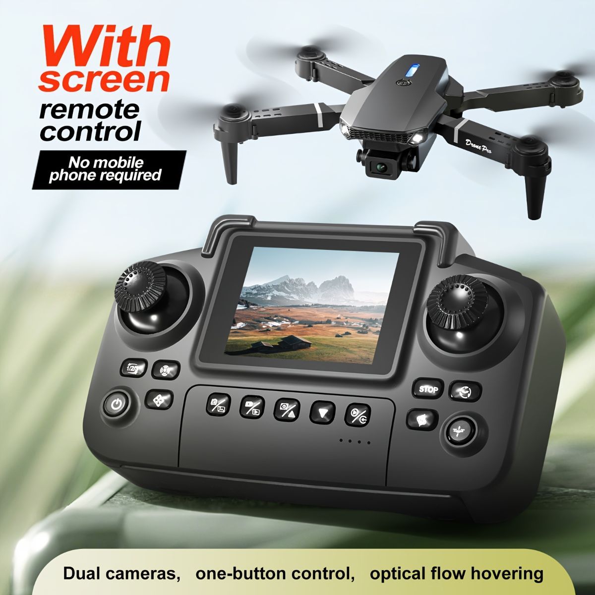 S2 MAX drone, dual-camera drone, upgraded remote control, ESC camera, long-lasting battery, 360° intelligent infrared flight, flying toy, drone gift, beginner drone, FPV drone - Black - Size Two batteries