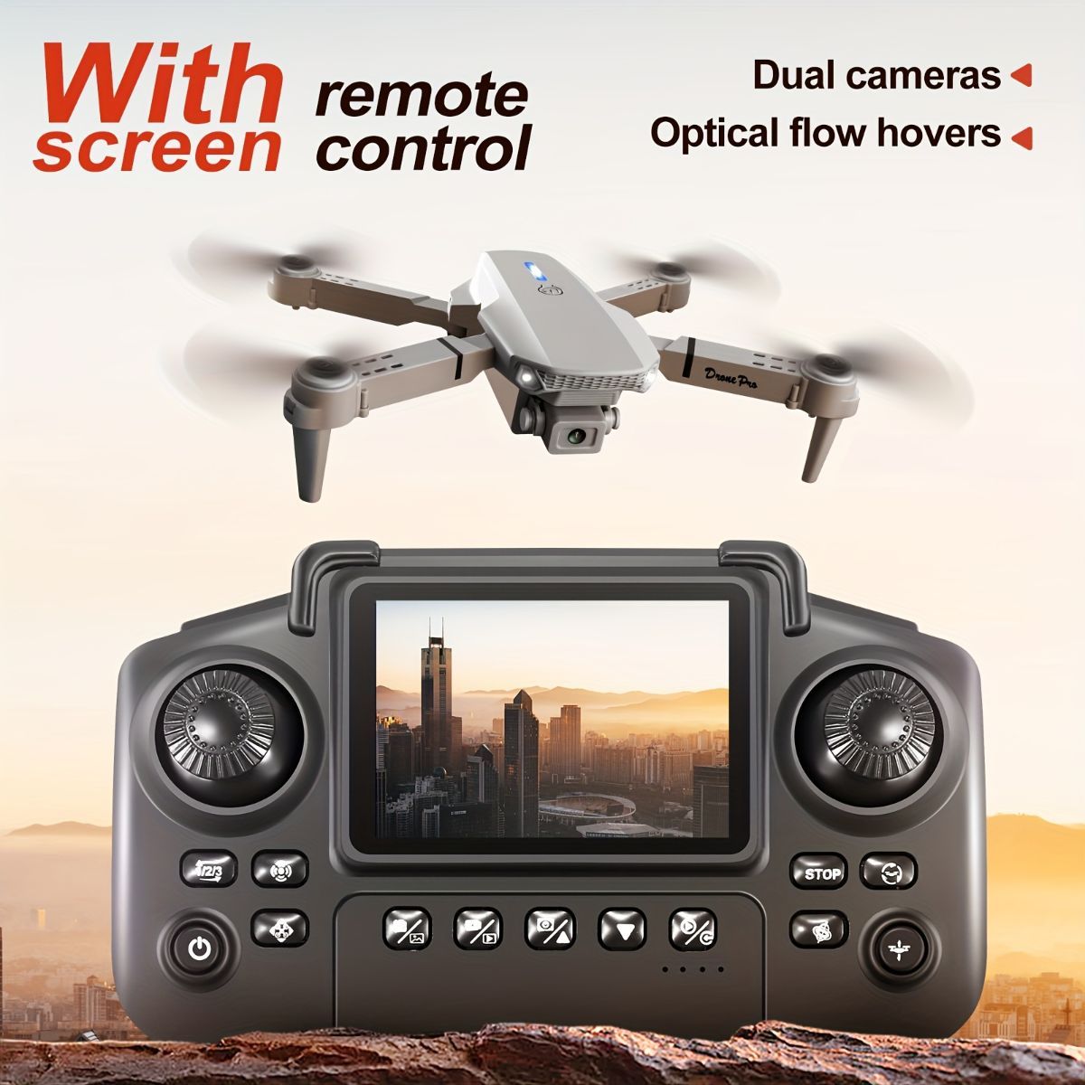 S2 MAX drone, dual-camera drone, upgraded remote control, ESC camera, long-lasting battery, 360° intelligent infrared flight, flying toy, drone gift, beginner drone, FPV drone - Black - Size Two batteries