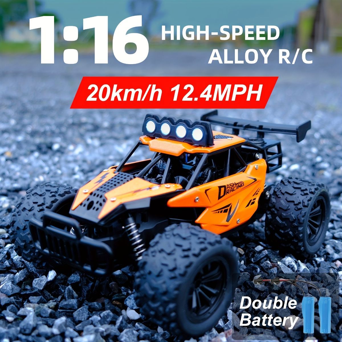 1:16 metal RC car, high-speed drifting, off-road racing car, boys toy car, 2.4GHz remote control, outdoor play toy, drift car, remote control car for kids, Australian toy - Orange - Size variable speed