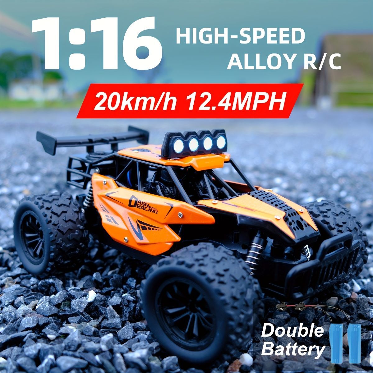 1:16 metal RC car, high-speed drifting, off-road racing car, boys toy car, 2.4GHz remote control, outdoor play toy, drift car, remote control car for kids, Australian toy - Orange - Size variable speed