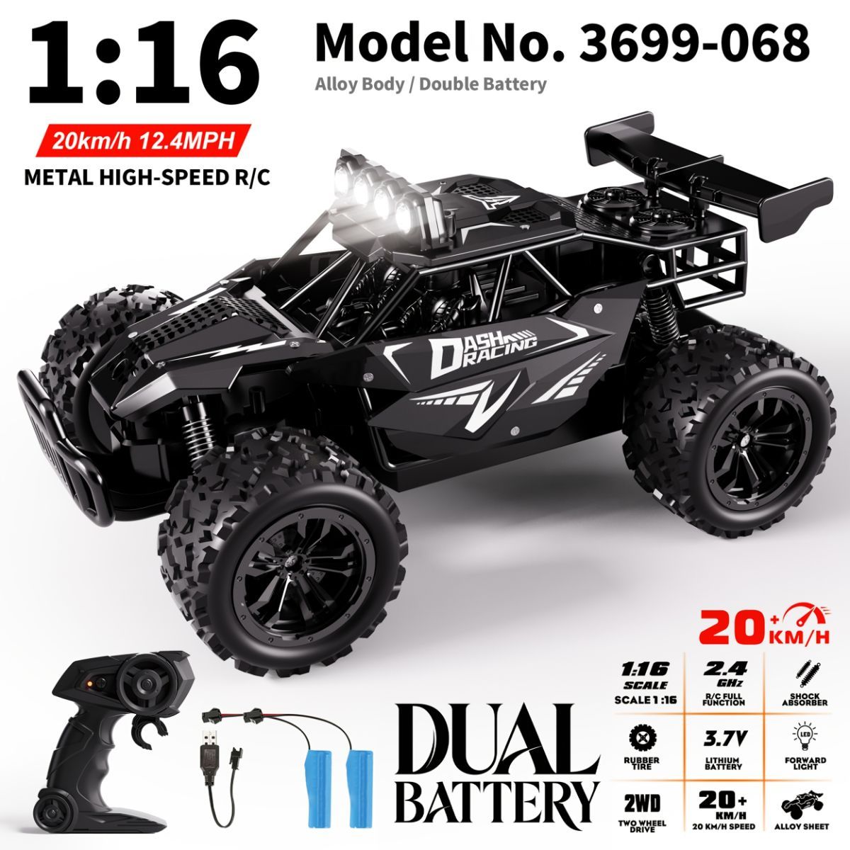 1:16 metal RC car, high-speed drifting, off-road racing car, boys toy car, 2.4GHz remote control, outdoor play toy, drift car, remote control car for kids, Australian toy - Orange - Size variable speed