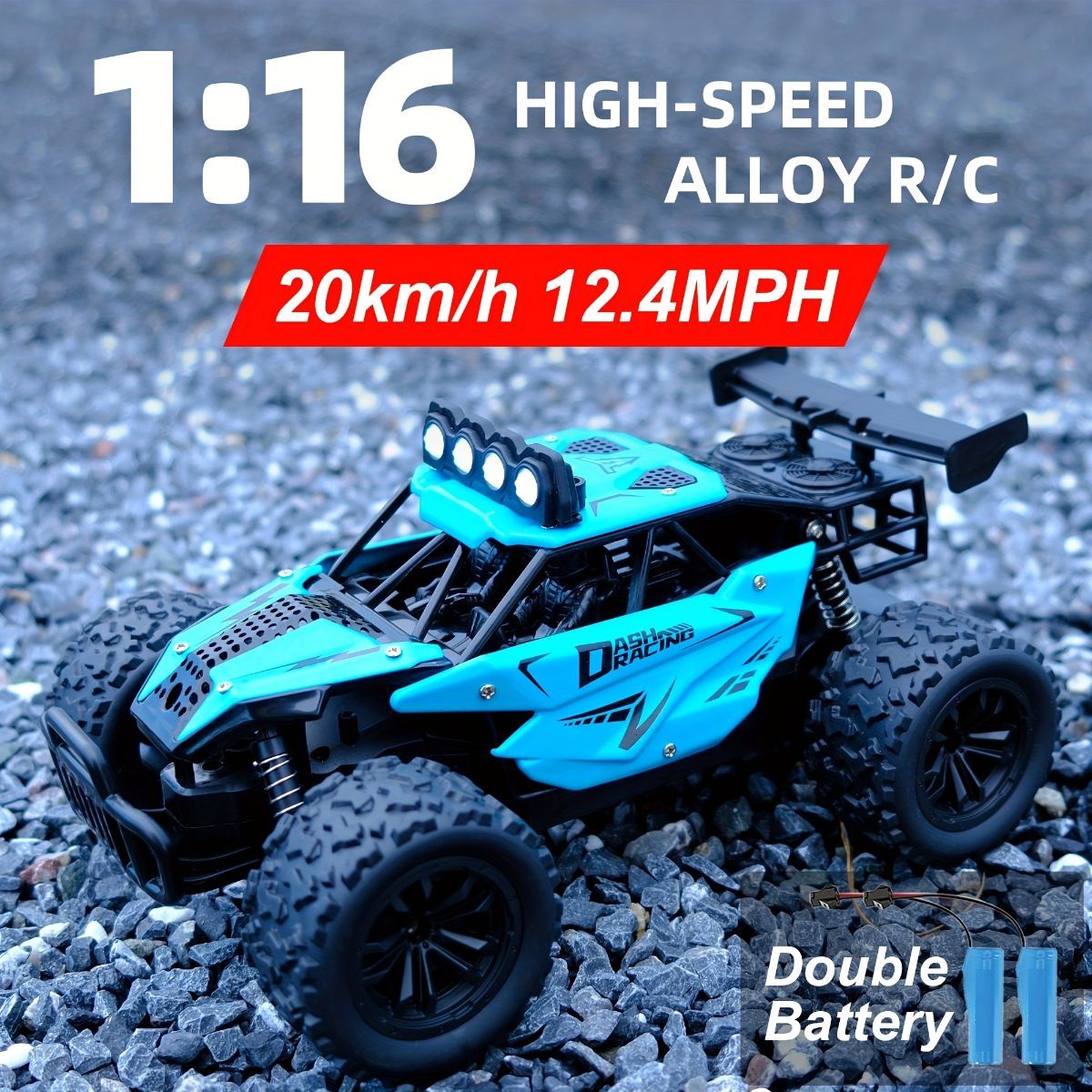 1:16 metal RC car, high-speed drifting, off-road racing car, boys toy car, 2.4GHz remote control, outdoor play toy, drift car, remote control car for kids, Australian toy - Turquoise - Size variable speed