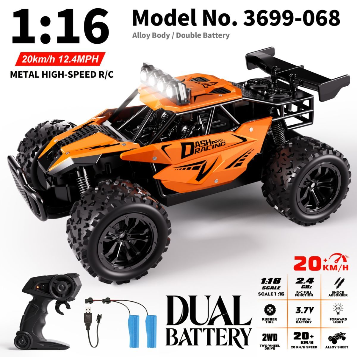 1:16 metal RC car, high-speed drifting, off-road racing car, boys toy car, 2.4GHz remote control, outdoor play toy, drift car, remote control car for kids, Australian toy - Turquoise - Size variable speed