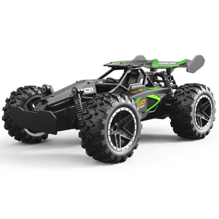 2.4G remote control car, high-speed off-road car, remote control toy for kids, four-wheel drive car, RC car with lights, outdoor toy Australia, gift for kids - Green - Size Three-electric systems