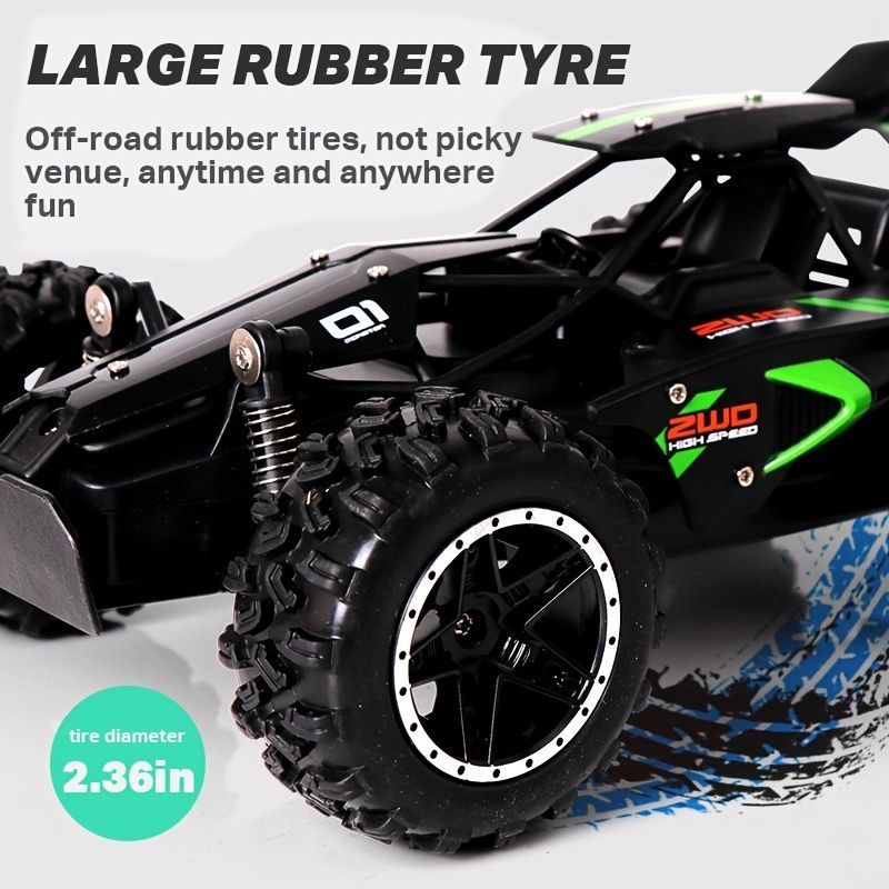 2.4G remote control car, high-speed off-road car, remote control toy for kids, four-wheel drive car, RC car with lights, outdoor toy Australia, gift for kids - Red - Size Dual-batteries