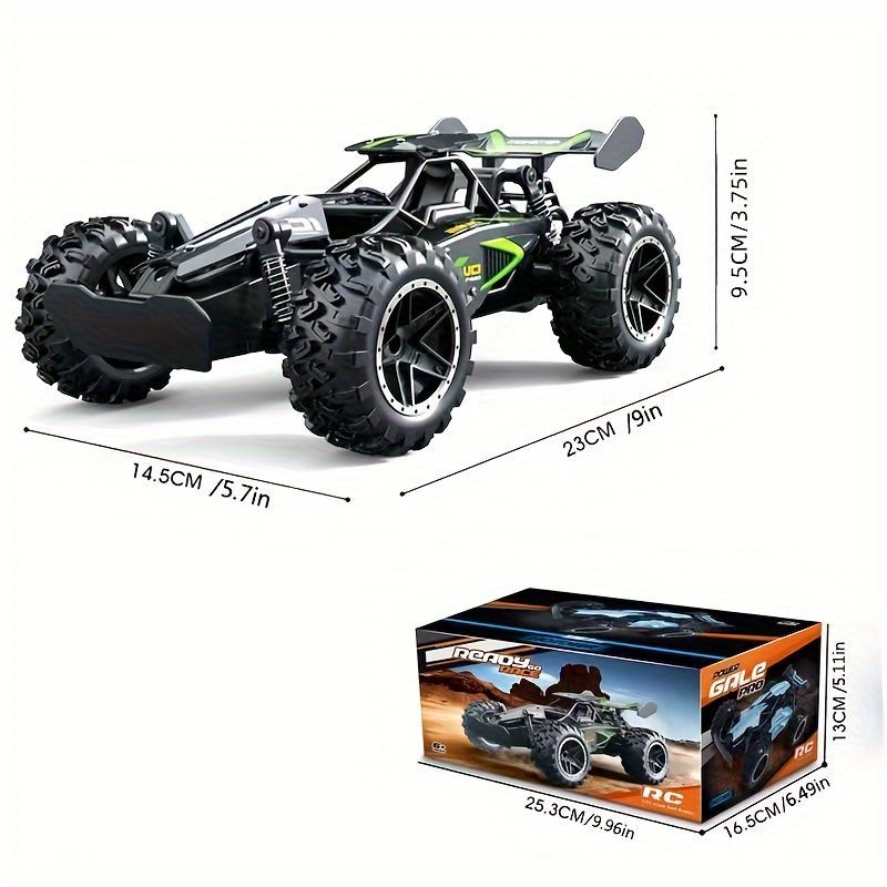 2.4G remote control car, high-speed off-road car, remote control toy for kids, four-wheel drive car, RC car with lights, outdoor toy Australia, gift for kids - Turquoise - Size Three-electric systems