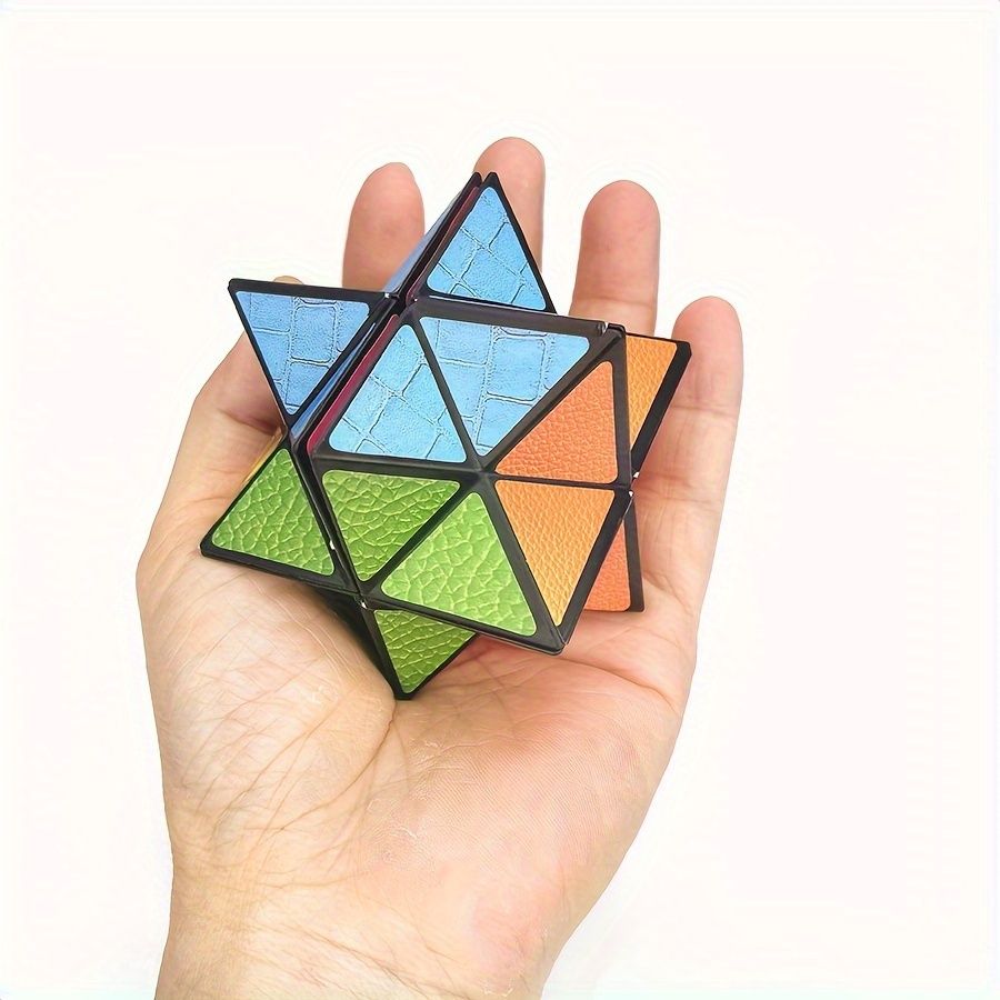 Infinite Cube - 3D Hexagonal Puzzle Toy, Space Geometry Flip Toy, Enhance Brain Ability and Relax, Mixed Color, ABS Material