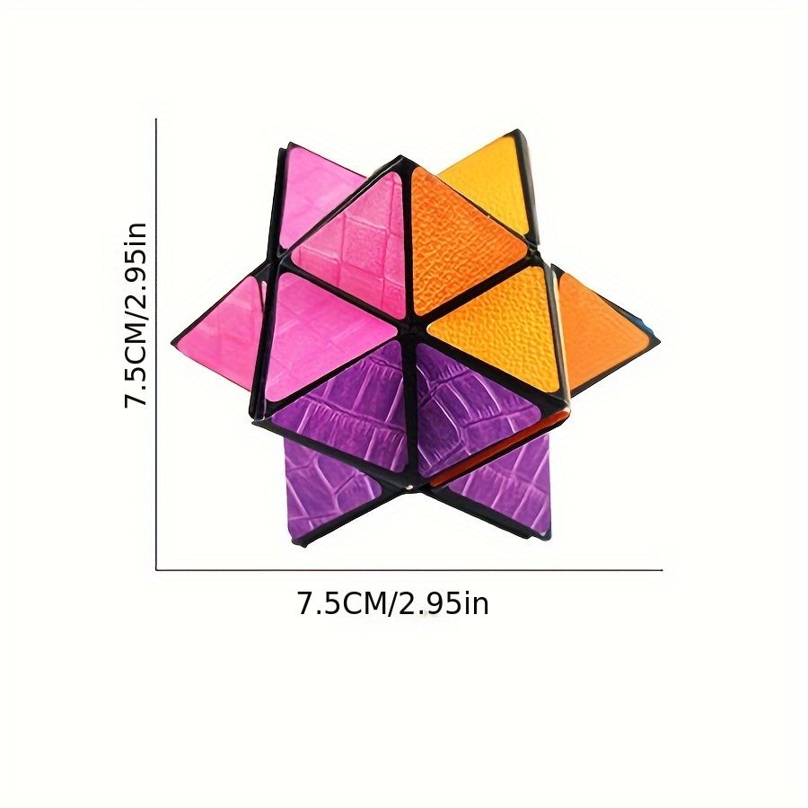Infinite Cube - 3D Hexagonal Puzzle Toy, Space Geometry Flip Toy, Enhance Brain Ability and Relax, Mixed Color, ABS Material