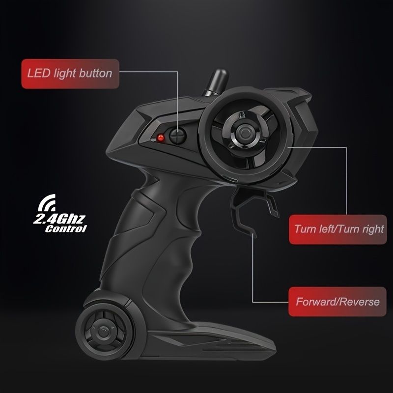 All terrain electric toy car, 1:16 scale model car, 2.4GHz R / C off-road car, top speed of 20 km / h, with headlights and shock absorbers, suitable for birthday gifts for boys over 3 years old