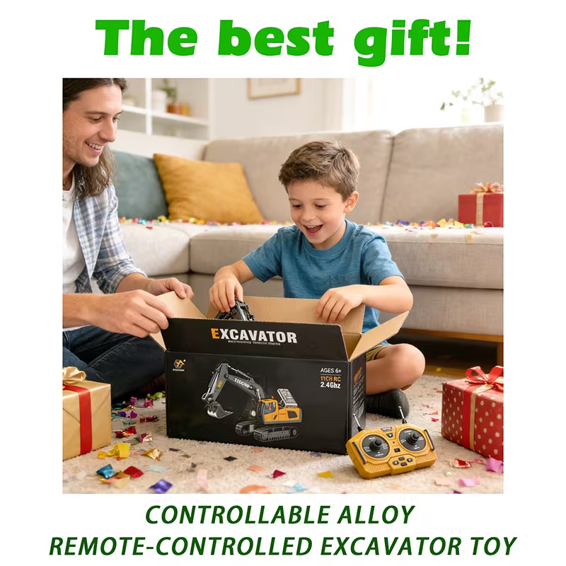 2.4G Remote Control Excavator Alloy Excavator Model Engineering Car Remote Control Car Boy Girl Unlimited Rotation - Larger 1/18 Scale Remote Control Excavator