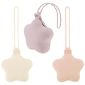 3Pcs Pacifier Holder Case, Safe and Soft Material Pacifier Pouch, Food Grade Silicone Pacifier Case, Star Shape, Protective Pacifier Storage Case for Diaper Bag Stroller - Purple-Beige-Pink - Size 95mm