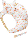 Multipurpose Nursing Pillow with Adjustable Waist Strap & Removable Cover for Feeding, Tummy Time & Nap Support (White)