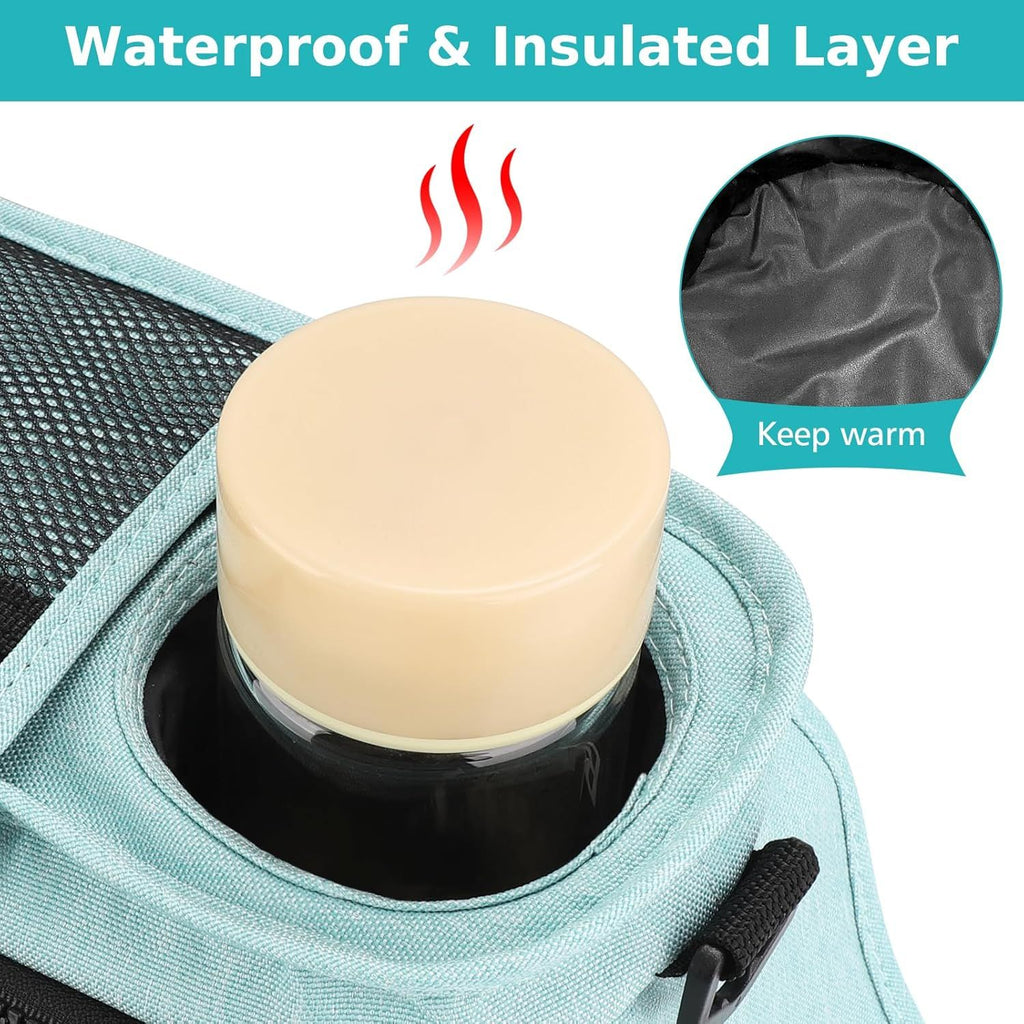 Universal Stroller Organizer with Insulated Cup Holders, Detachable Wristlet & Adjustable Shoulder Strap for Diapers, Bottles & Essentials (Blue)