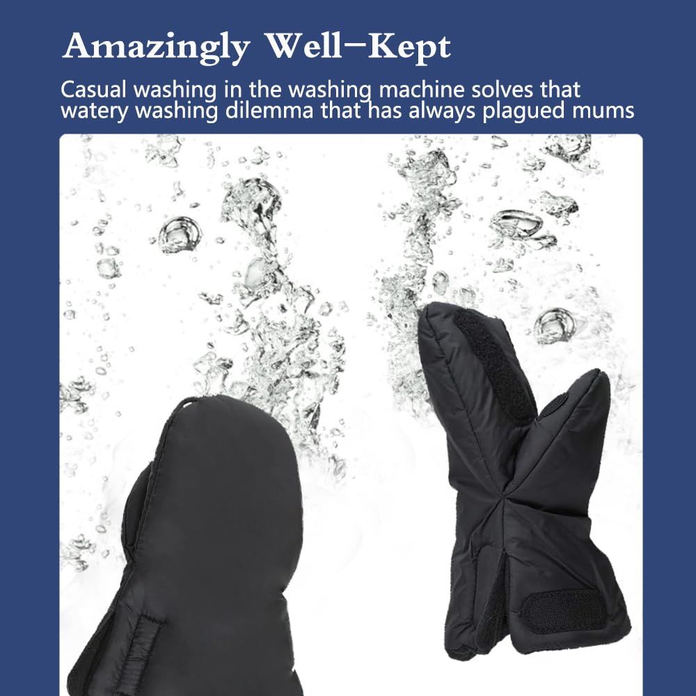 Stroller Hand Muff - Waterproof and Frost-Resistant - Extra Thick and Warm - Black - Unisex Stroller Accessory