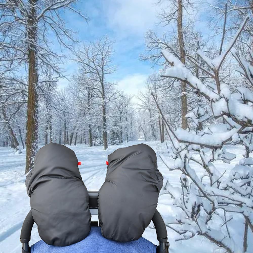 Stroller Hand Muff - Waterproof and Frost-Resistant - Extra Thick and Warm - Black - Unisex Stroller Accessory