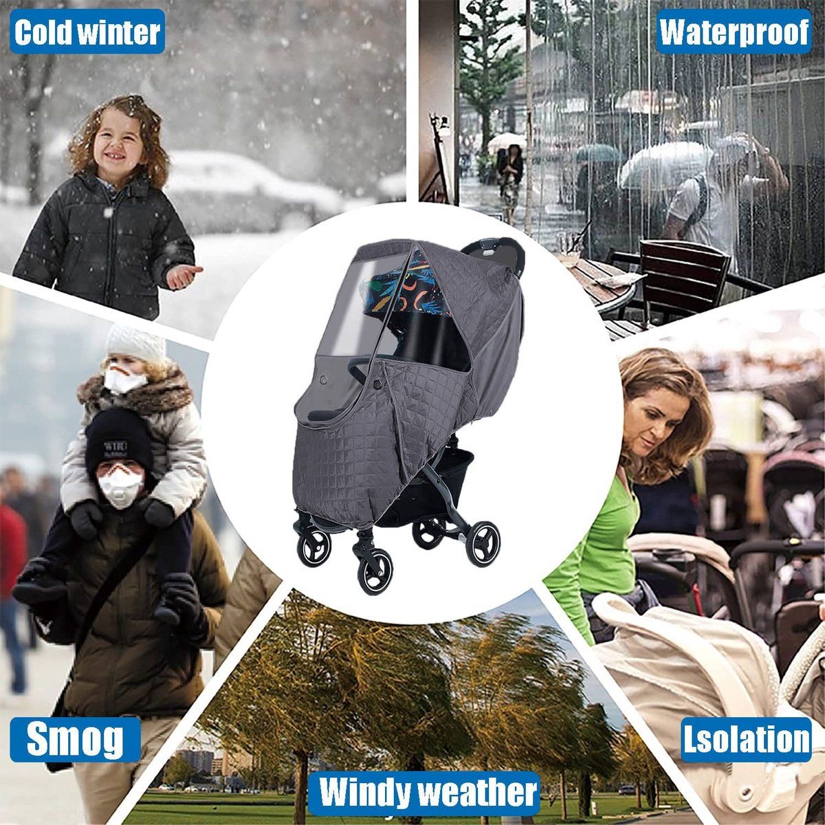 Universal Stroller Rain and Winter Cover Waterproof Snowproof