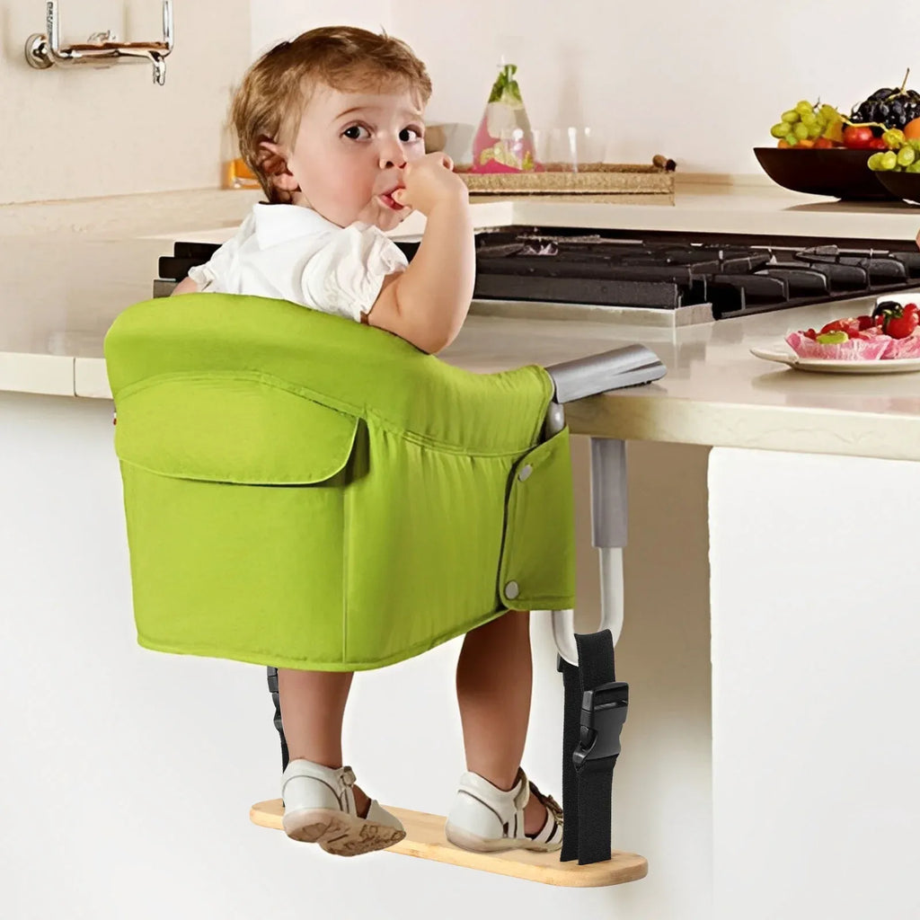 Baby High Chair Footrest, Adjustable Bamboo Foot Support with Straps for Hook On Highchairs