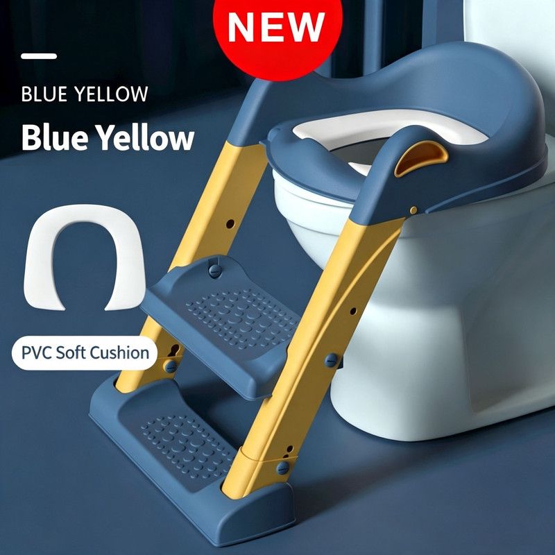 NEW Potty Training Toilet With Step Stool Ladder & Soft Seat For Toddlers & Kids(Blue)