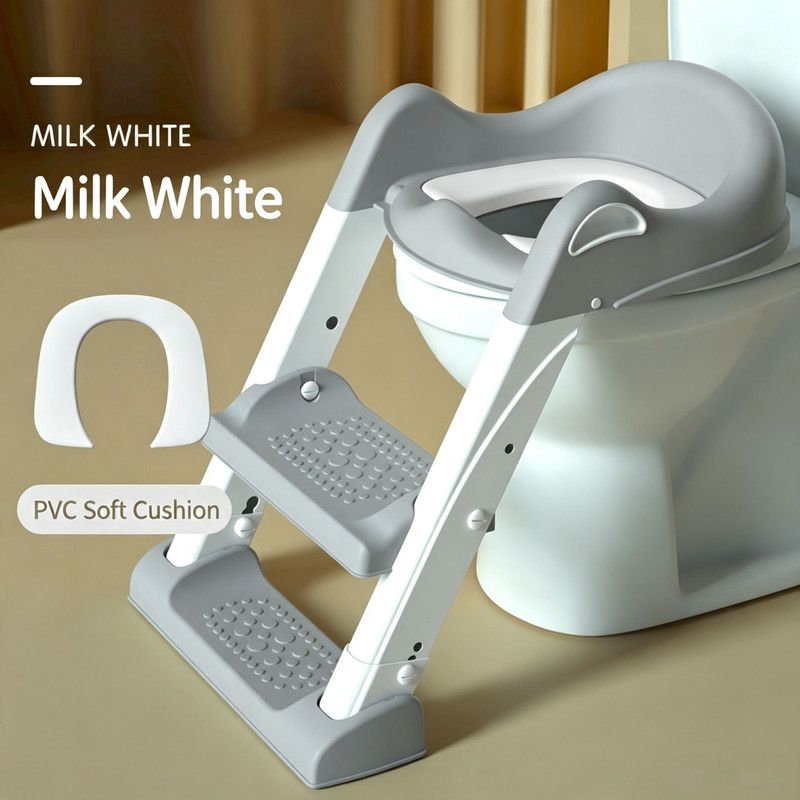 NEW Potty Training Toilet With Step Stool Ladder & Soft Seat For Toddlers & Kids(White)