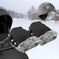 Warm Fleece Lined Stroller Gloves with Waterproof Oxford Outer, Universal Size with Snap Button Design for Easy Attachment to Stroller Handlebars for Winter Walks