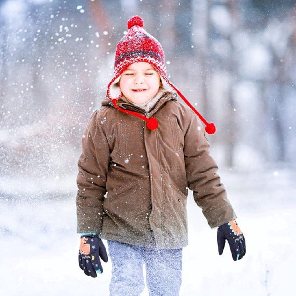 Winter Gloves, Warm gloves, children's gloves, mittens, children's waterproof gloves, for Cold Weather, Travel and Daily Winter Wear, Blue