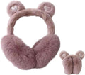 Thermal earmuffs for children, soft winter earmuffs, for girls, Bear ears, for Cold Weather, Travel and Daily Winter Wear