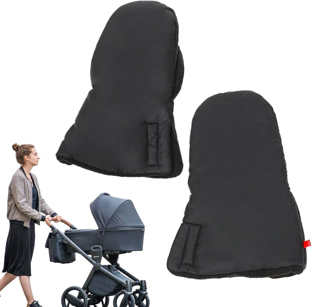 Stroller hand warmer, stroller gloves, hand warmers, Foldable hand warmer for cold weather, Adjustable anti-freeze stroller gloves, 30 x 20 cm, Black