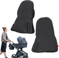 Stroller hand warmer, stroller gloves, hand warmers, Foldable hand warmer for cold weather, Adjustable anti-freeze stroller gloves, 30 x 20 cm, Black