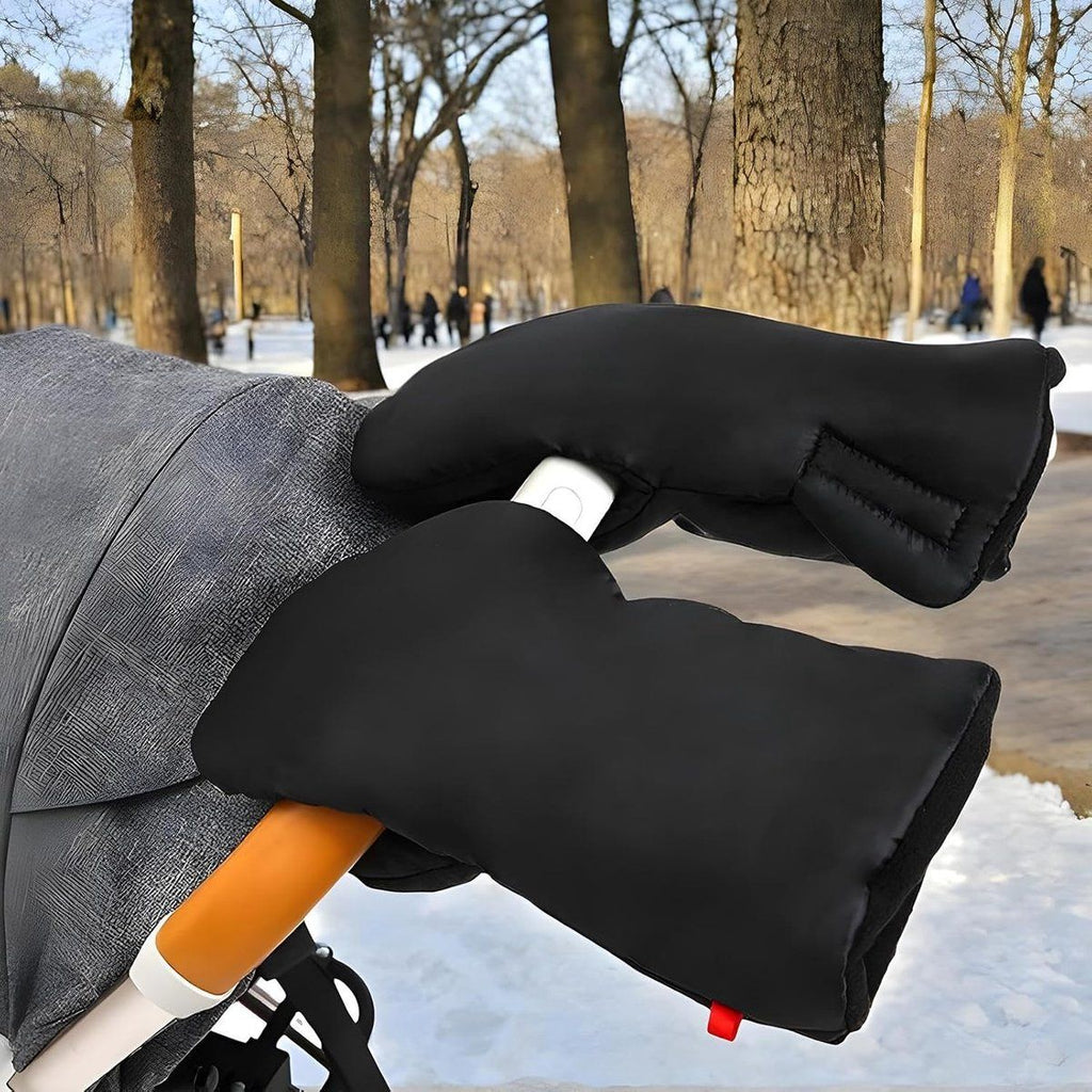 Stroller hand warmer, stroller gloves, hand warmers, Foldable hand warmer for cold weather, Adjustable anti-freeze stroller gloves, 30 x 20 cm, Black