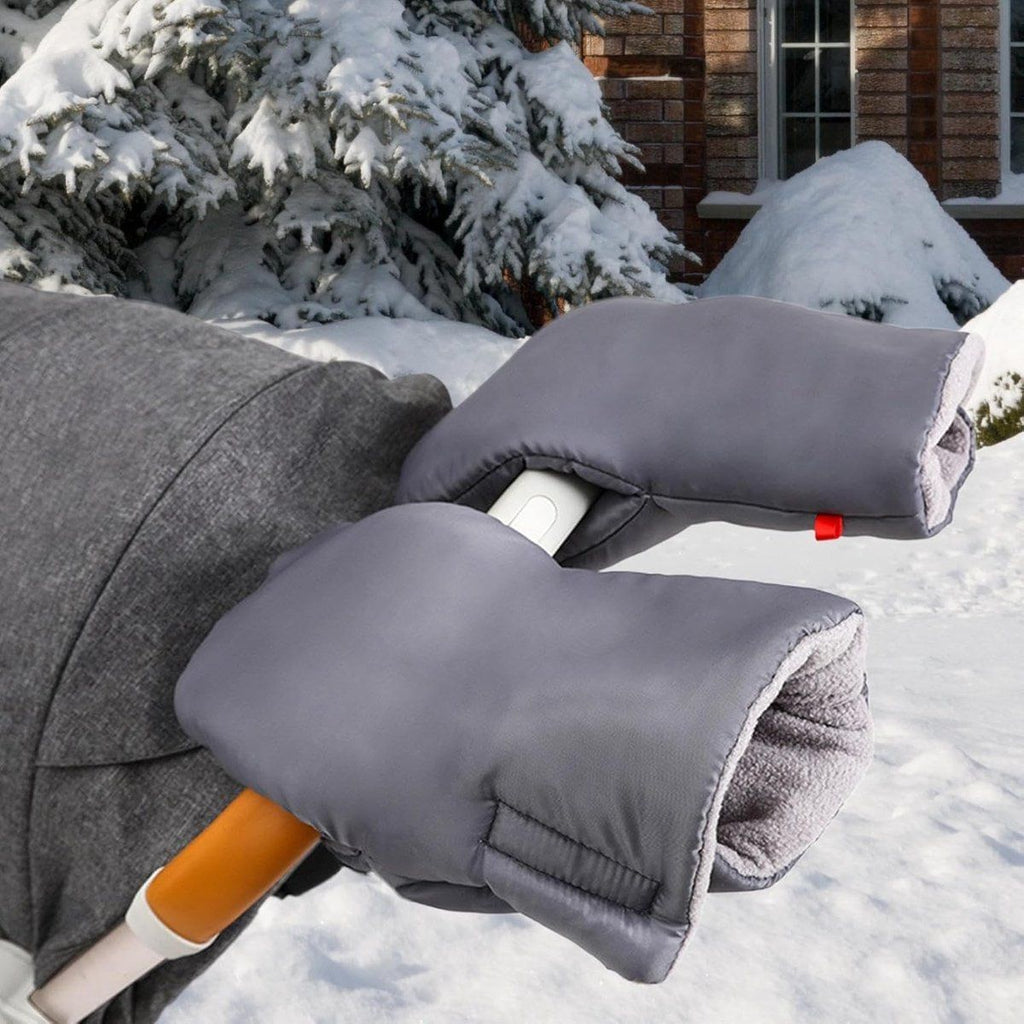 Stroller hand warmer, stroller gloves, hand warmers, Foldable hand warmer for cold weather, Adjustable anti-freeze stroller gloves, 30 x 20 cm, Grey