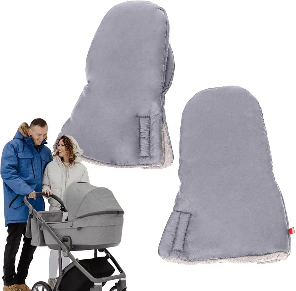 Stroller hand warmer, stroller gloves, hand warmers, Foldable hand warmer for cold weather, Adjustable anti-freeze stroller gloves, 30 x 20 cm, Grey