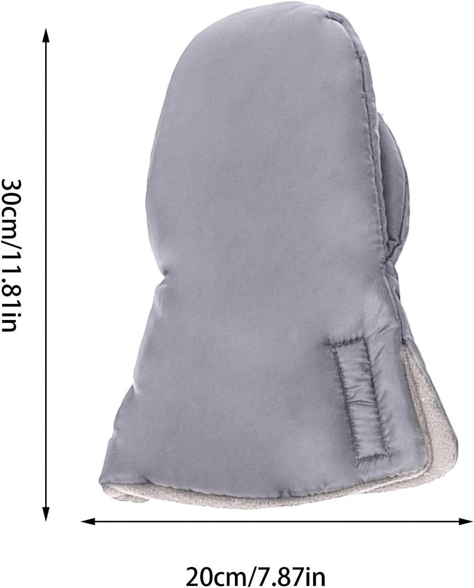 Stroller hand warmer, stroller gloves, hand warmers, Foldable hand warmer for cold weather, Adjustable anti-freeze stroller gloves, 30 x 20 cm, Grey
