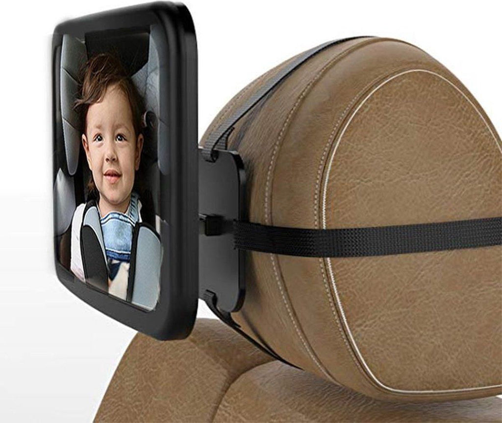 Compatible Backseat Mirror for Baby & Child - Car Accessories - Shatterproof - Black A3 Adjustable Monitor, Made of Plastic