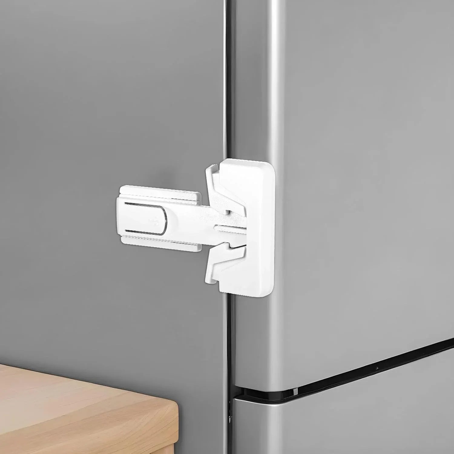 Refrigerator Door Lock 2 Pack, Freezer Latches for Upright Freezers and Fridges, Baby Safety Lock for Kids, White